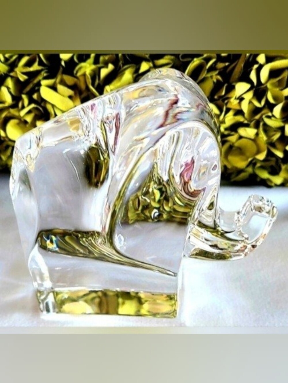 Orrefors by Lars Hellsten Very Heavy Lead Crystal Elephant (discountinued)